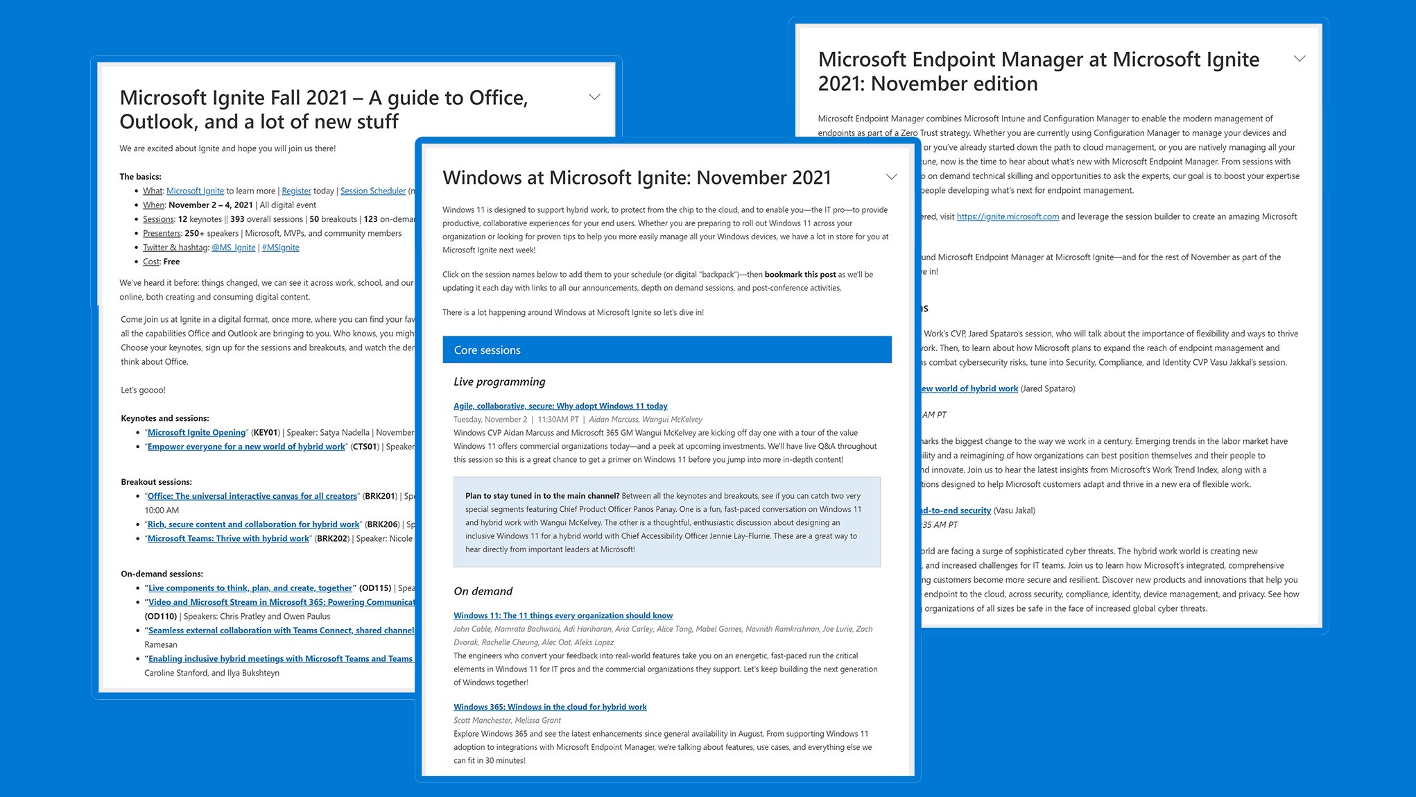 Heather Poulsen on Twitter: "Honored to have spent the last 2 months  helping the Windows, Microsoft Endpoint Manager, and Office teams build  impactful experiences for #MSIgnite. T-6 days and counting!!!  https://t.co/H8CPZLsrjR https://t.co/kTWJ9Y0Ccs