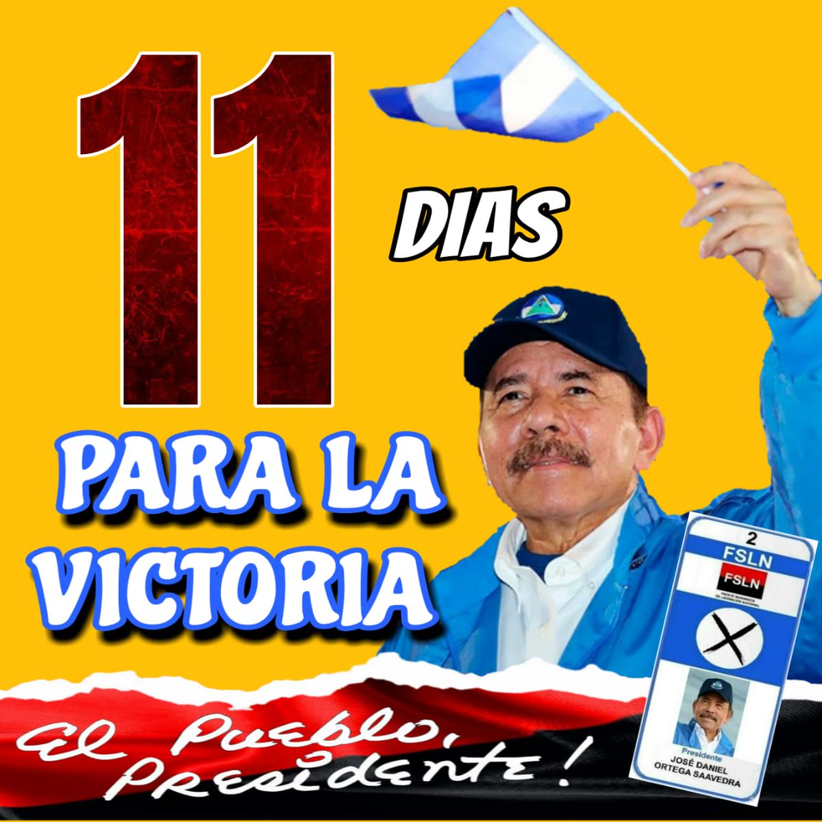 Muy buenos días compañeros, ya a 11 días de la tan esperada Victoria Electoral de nuestro Comandante Daniel Ortega ✌🏻❤️🖤

Bendiciones para todos 🙏🏻 #UnidadParaLaProperidad #TodosJuntosVamosAdelante #TE21 @GlowWiggs @TE2021 @M0R1TA_ @QueenMo1204 @Martha_Elena16 @FloryCantoX