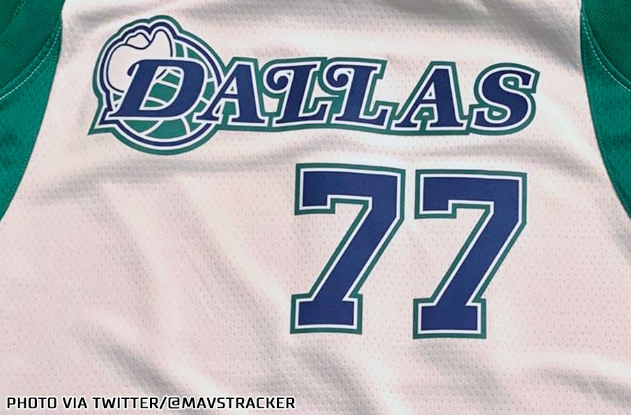 Chris Creamer  SportsLogos.Net on X: The Dallas #Mavericks City Edition  uniform is blue/green as the team wore from 80-01, modified original  wordmark on chest with the Dallas skyline on the waist.