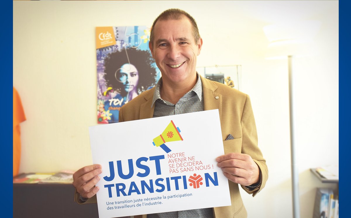 FCE_CFDT's tweet photo. Une transition juste nécessite la participation des travailleurs de l’industrie. 
La @FCE_CFDT  avec Thierry Gontier, secrétaire fédéral s'associe à la campagne @industriAll_EU  
#JustTransition  @barbarapompili   @EmmanuelMacron https://t.co/E5JZ6j5E2a