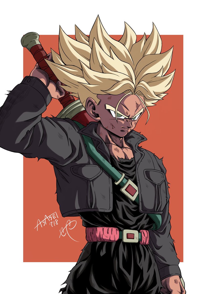 super saiyan 1boy blonde hair male focus solo weapon spiked hair  illustration images
