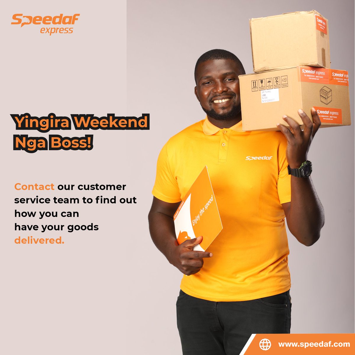 We do deliveries in all parts of Uganda, Contact us on 0786298888,0708618888 to find out more. Sign-Up by clicking the link if you are into e-commerce business to partner with us.👇

forms.gle/Fzc4Q7uoyGu8Jk…

#SpeedafExpress #Onlinebusiness