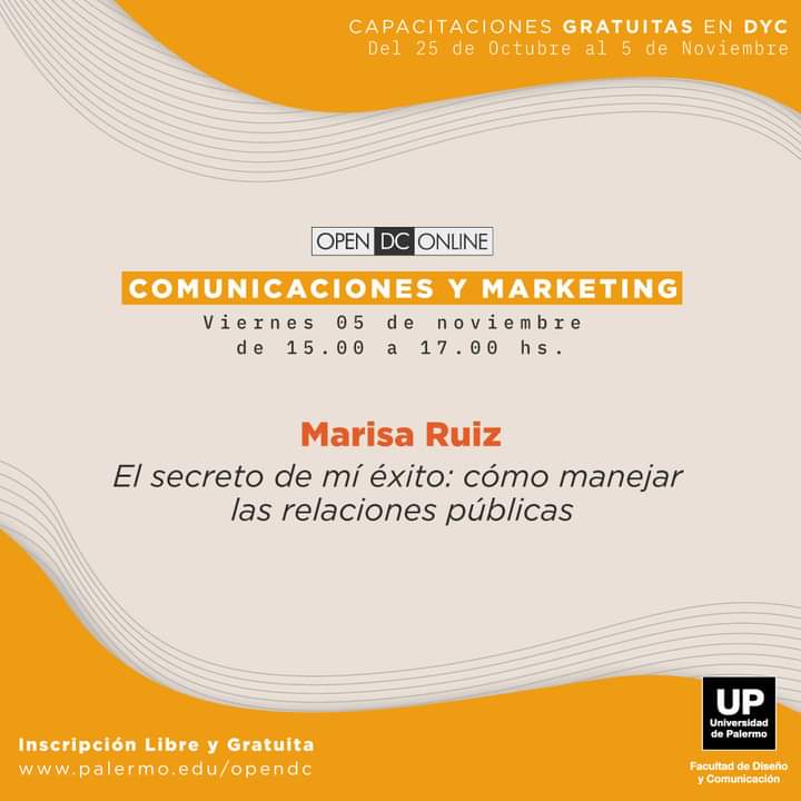 ruizmarisaester's tweet photo. ATENCIÓN!!!
Viernes 5 de noviembre a las 15 hs.
Inscripción libre y gratuita @udepalermo - Facultad de Diseño y Comunicación.
Los espero para compartir mi ponencia.
https://t.co/obW1RDqM7E

#educacion #Capacitación #rrpp https://t.co/xOg9D0qh3N
