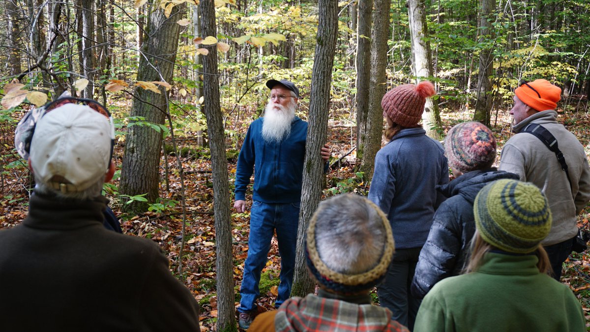 We had a wonderful time exploring the Milller Woods in Rose with Martha &amp; Jim Miller last weekend. Jim shared with us their favorite spots in their conserved woods. The trees are displaying fall colors, &amp; they're beautiful! Join us on our next guided walk on 11/26.