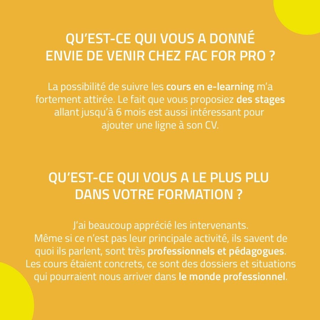 facforpro's tweet photo. Nous retrouvons aujourd’hui Alice, une ancienne étudiante ayant suivi la formation Communication &amp; Marketing, pour nous partager son expérience à FAC FOR PRO.

Nous la remercions sincèrement du temps qu’elle nous a accordé, et la félicitons pour la validation de son année ! 😊 https://t.co/wHZ8cfLBxa