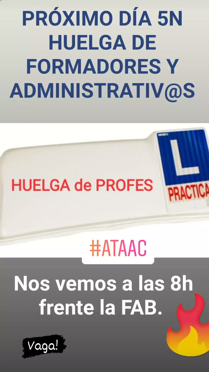 JaumeValls6's tweet photo. Anem a la vaga! #ATAAC #huelgaformadores #huelgadministrativas #huelga https://t.co/ex8FjMePuW