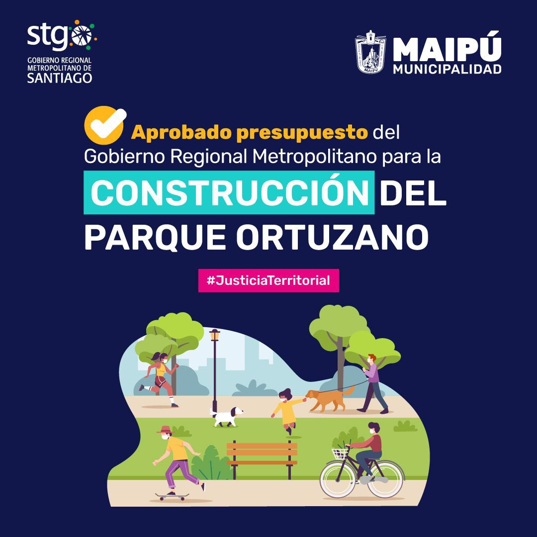 TomasVodanovic's tweet photo. Gran noticia para Maipú, Estación Central y Cerrillos. Hoy el @GobiernoRM ha aprobado el financiamiento del Proyecto Parque Intercomunal Ortuzano. Más de 7.400 millones de inversión, que vienen a reparar una larga deuda de justicia territorial con nuestras comunas. Seguimos! 💚💪🏽 https://t.co/5KiXkQyWms