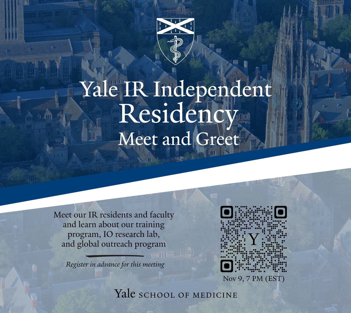 Yale_IR's tweet photo. All independent IR applicants are invited to join for our virtual meet and greet. Please register here:

https://t.co/XThXgGI9Vv

Yale IR Independent Residency Meet and Greet

November 9th from 7:00PM – 8:00PM EST
 
#irad
#training
#match

@SIRRFS @SIR_ECS @SIRspecialists https://t.co/GaJPP00IY7
