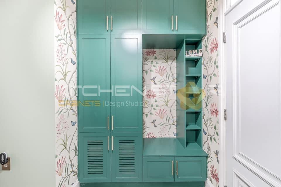 Custom crafted painted mdf entrance closet #quality #homesweethome #homereno #homerenovation #home #mdf #renovation #reno #custommade #custom #customized #closet #green #customcabinets #kitchen #kitchenstar #toronto