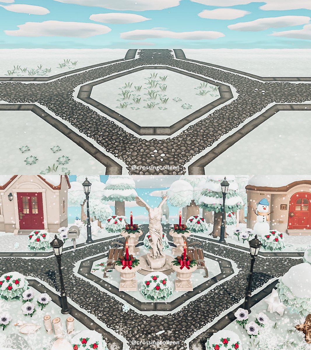 crossingcolleen's tweet image. Before and after❄️ #AnimalCrossingNewHorizons
