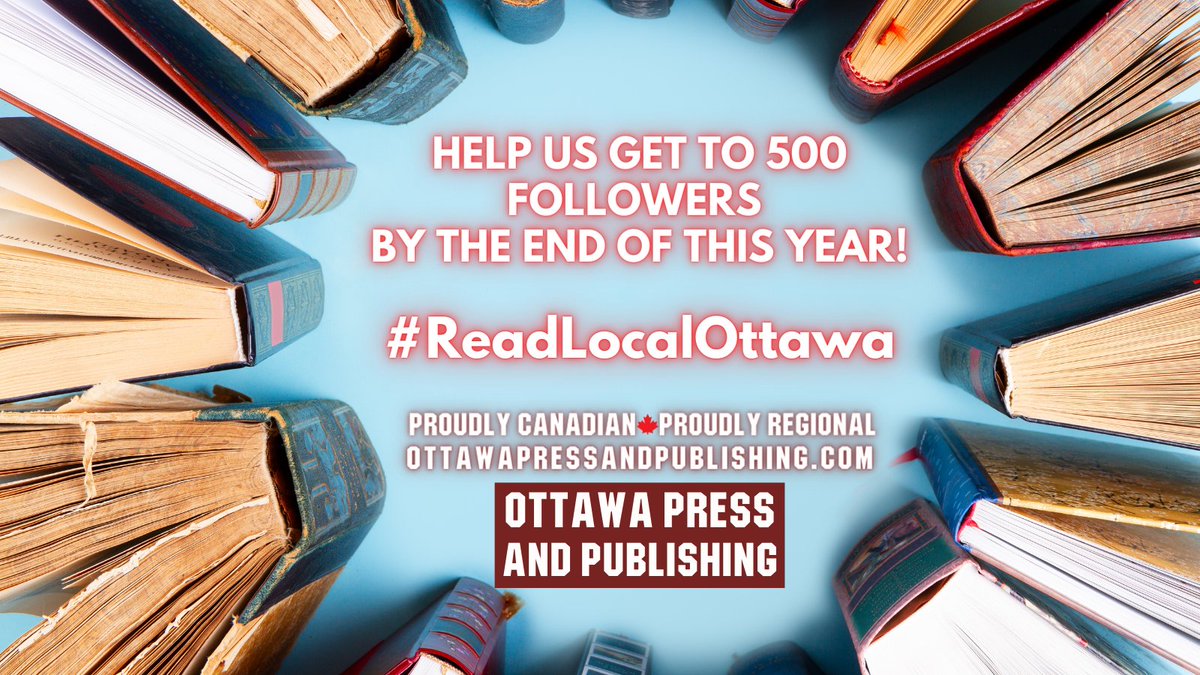 ReadLocalOttawa's tweet photo. We're trying to get to 500 followers by the end of the year (yup we're new here). So far we've got 248 followers. Can you spread the word? Help OTTAWA PRESS AND PUBLISHING (local Ottawa publisher) get to 500 followers by end of 2021! #ReadLocalOttawa
@ReadLocalOttawa https://t.co/dcJAe7BbWJ