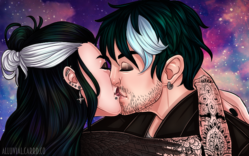 studioalluvio's tweet photo. New #OTP. Couple of corvid shapeshifters being absolutely precious feat. my OC Beau and her beau, Kay. I'm lowkey obsessed with drawing them.

#ocart #kisses #romance https://t.co/DjCzufq90b