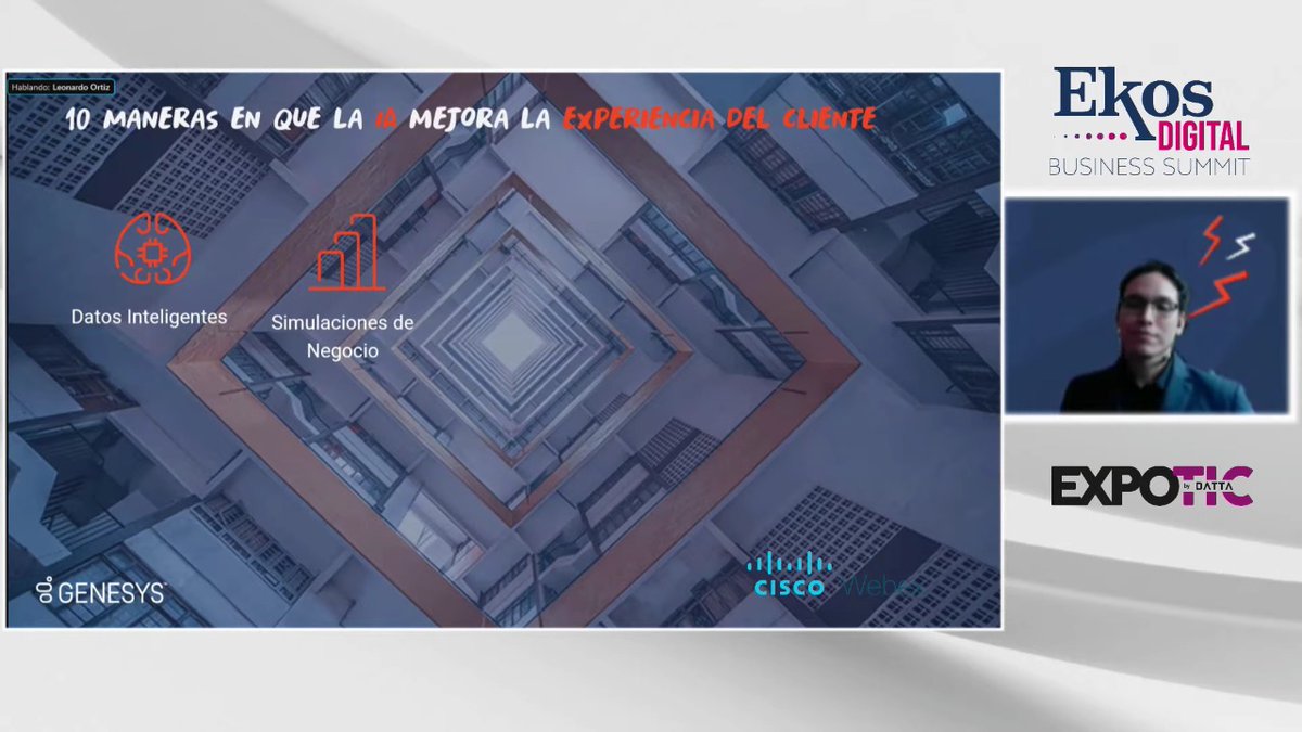 DattaEC's tweet photo. #LeonardoOrtiz: "Si hablamos de inversión en base a inteligencia artificial se destaca: construir círculos virtuosos, comprender los costos y elegir un modelo operativo bien estructurado para beneficio de las empresas". 

#EkosDigitalSummit https://t.co/mdxbbvu7IX