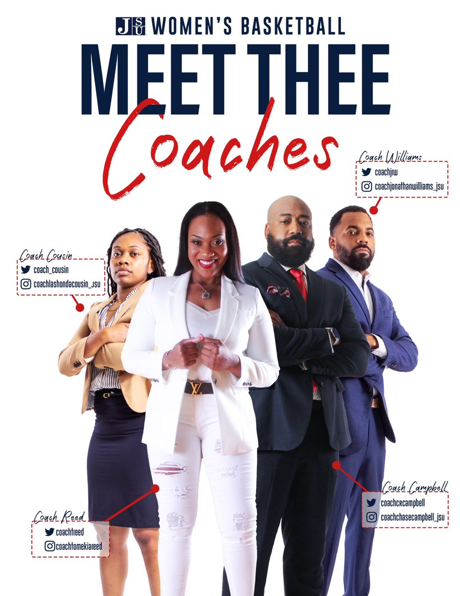 CoachTReed's tweet image. Meet Thee Coaches of JSU Women’s Basketball. We are locked in and excited for what’s to come. Follow us as we embark on a new mission! #InFlightMode #RiseTheeUnderdog #TheePROMISE