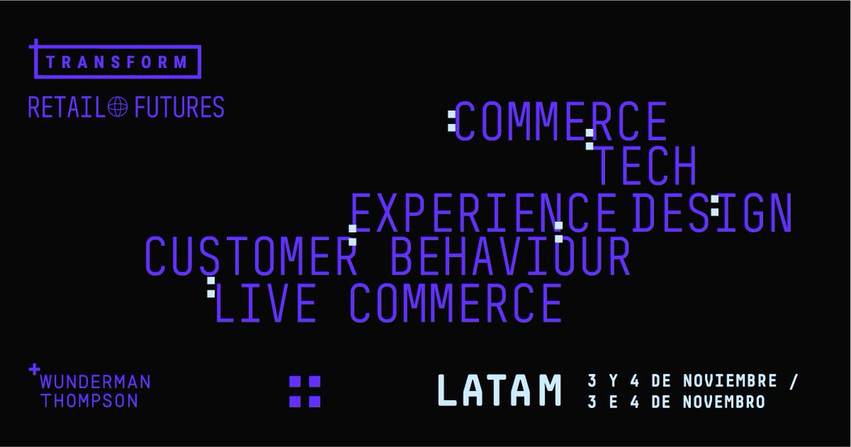 vml_global's tweet photo. Don’t miss Transform Latam - a regional focus on how to drive omnichannel consumer experiences and how brands can be successful on their transformation journey.
.
Sign up here: https://t.co/x93M0B9G9H
.
#WunThompson #Transform21 #LATAM https://t.co/OO5kDwxD8I