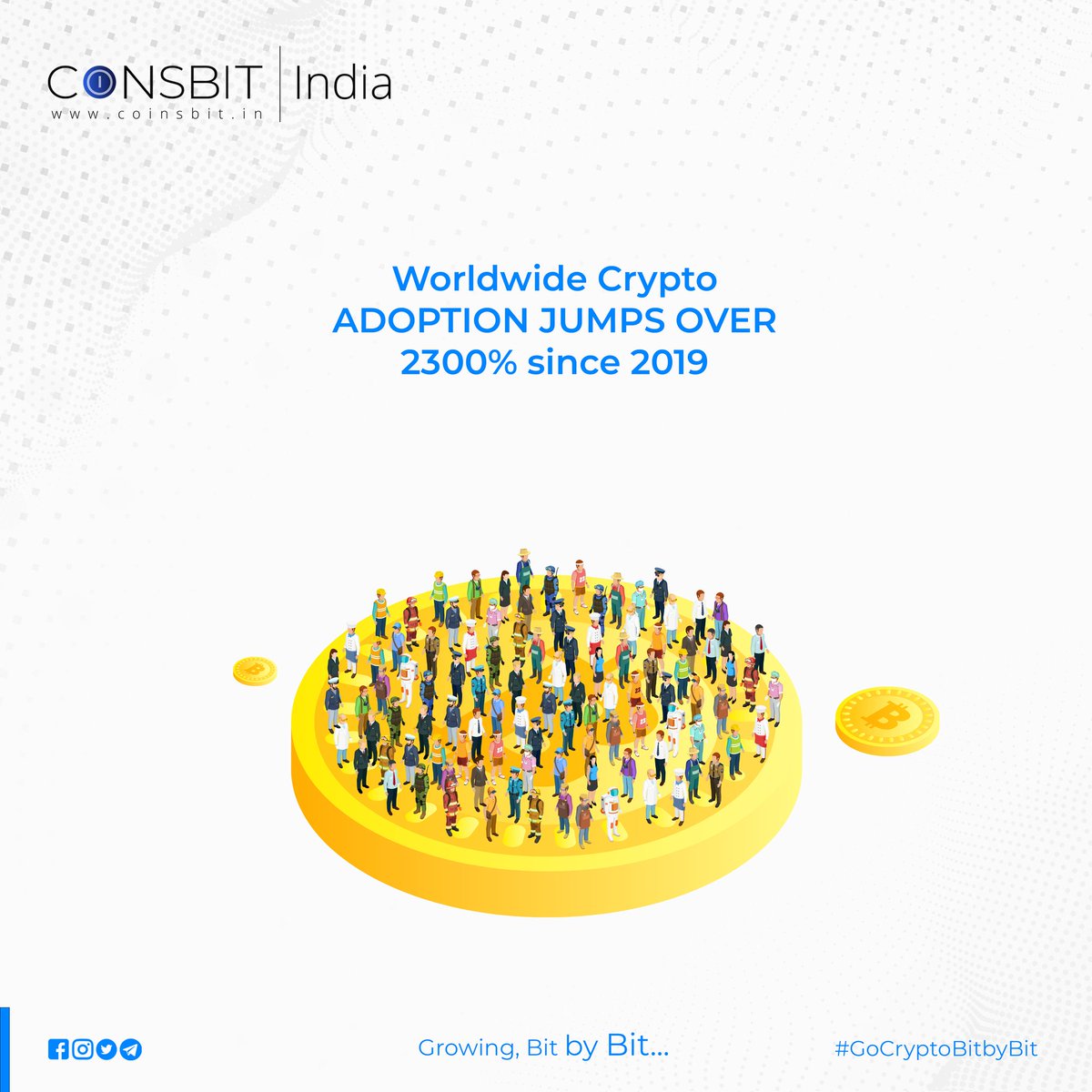 cryptoforce_in's tweet photo. Crypto adoption is growing at an unprecedented rate. The constant innovation and a plethora of services and applications make it one of the fastest developing markets ever.
#SwitchToCoinsbit #gocryptobitbybit
#Coinsbitindia #BitByBit https://t.co/A1z2cDXjdK