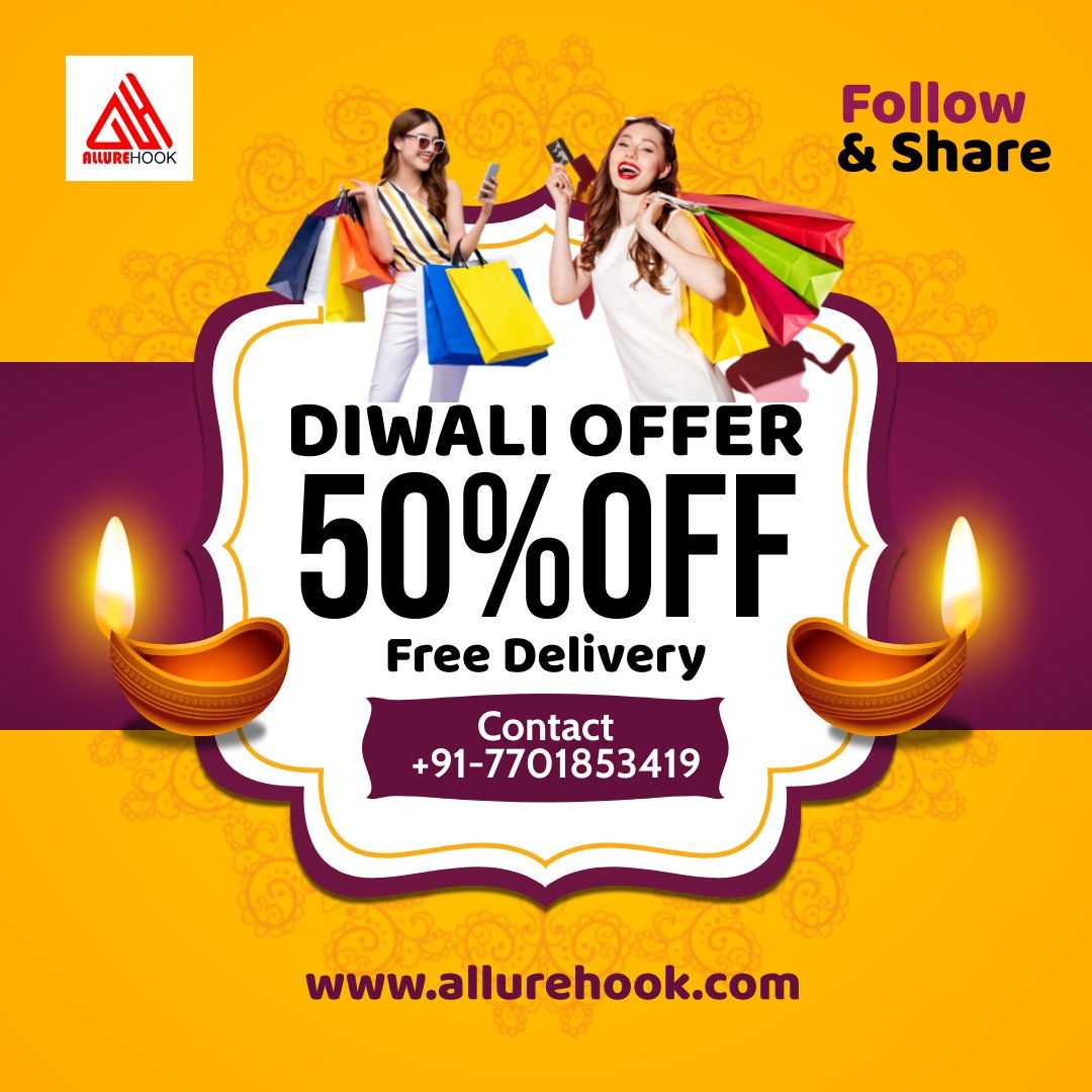 AllureHook's tweet photo. Allure hook is coming with Diwali big sale 
50%off 
Buy now 
Get free delivery 

#socualmarketing #2021style #menswear #fashion #offers #shopping #socialmediamarketing #tshirt #fashionblogger #yellow #blue #fashionstyle #fashiondesigner #fashionista #facebookreels #instagram https://t.co/ZvlQcruPkl