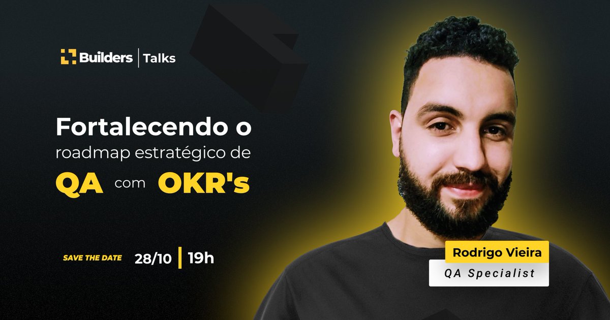 somosbuilders's tweet photo. Você quer potencializar seus OKR's com uma visão de QA? Trouxemos uma prévia de um dos tópicos que abordaremos no Builders Talks amanhã às 19h, com Rodrigo Vieira.  Acesse o link abaixo:
https://t.co/lwOM5PTGSZ

#builders #builderstalks #qa #roadmap #okr #qualityassurance https://t.co/NWQl7prDcM