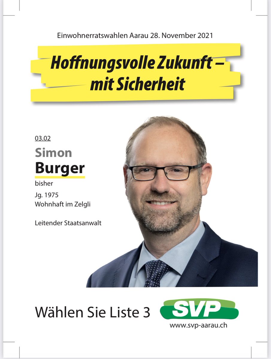 SVPAarau's tweet photo. #WahlenAarau #einwohnerratAarau #Aarau https://t.co/SIypCFrL3v