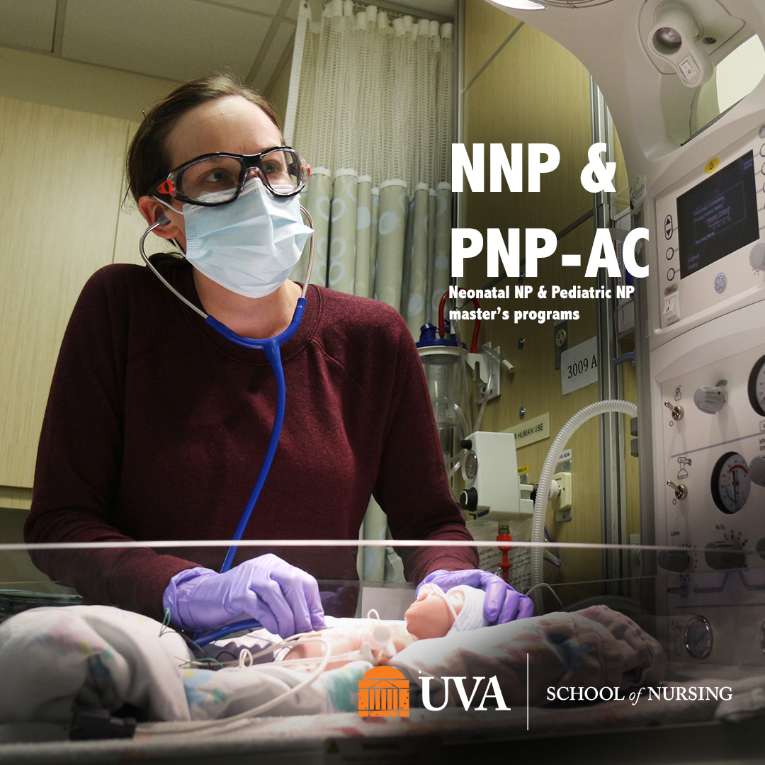 UVASON's tweet photo. Love infants and small children? Us, too!

We're recruiting for our #Neonatal NP &amp; #Pediatric-Acute Care NP programs. FT/PT options, ample $$$ aid, &amp; world class profs, peers, and a university 💙🧡degree that opens doors. NO GRE.

11/3 Zoom. RSVP &amp; join! https://t.co/m4bwrNqiLP https://t.co/sLuugkomke