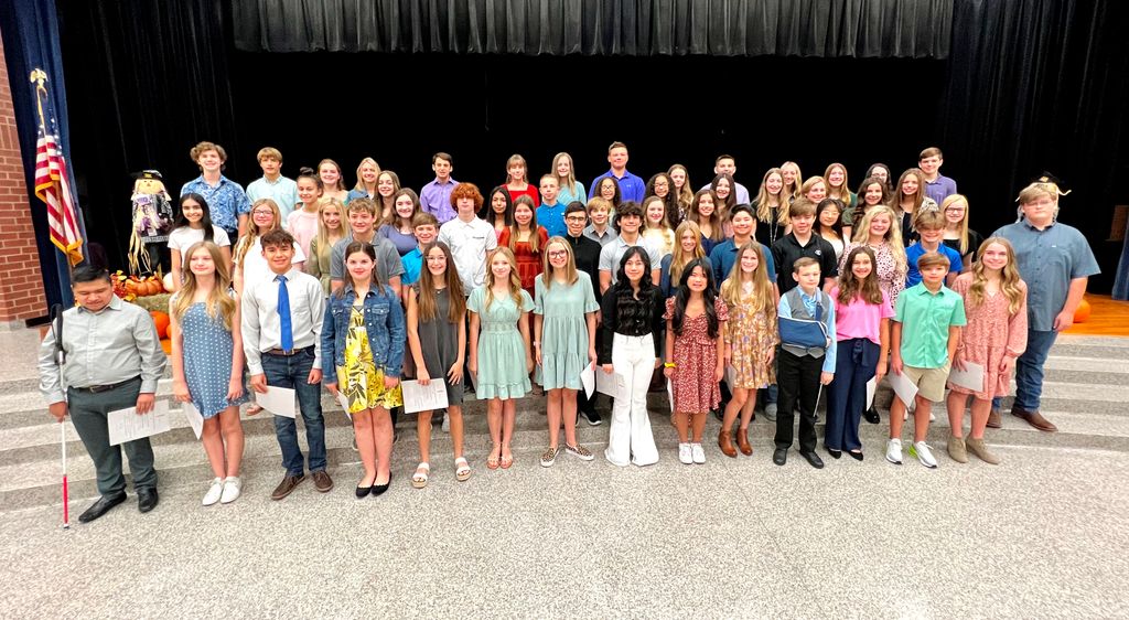 Sixty Acton Middle School eighth graders were inducted into the National Junior Honor Society during a morning ceremony on Wednesday morning. Read more: buff.ly/3bdNHen #GISDLead #GISDEngage #GISDInnovate