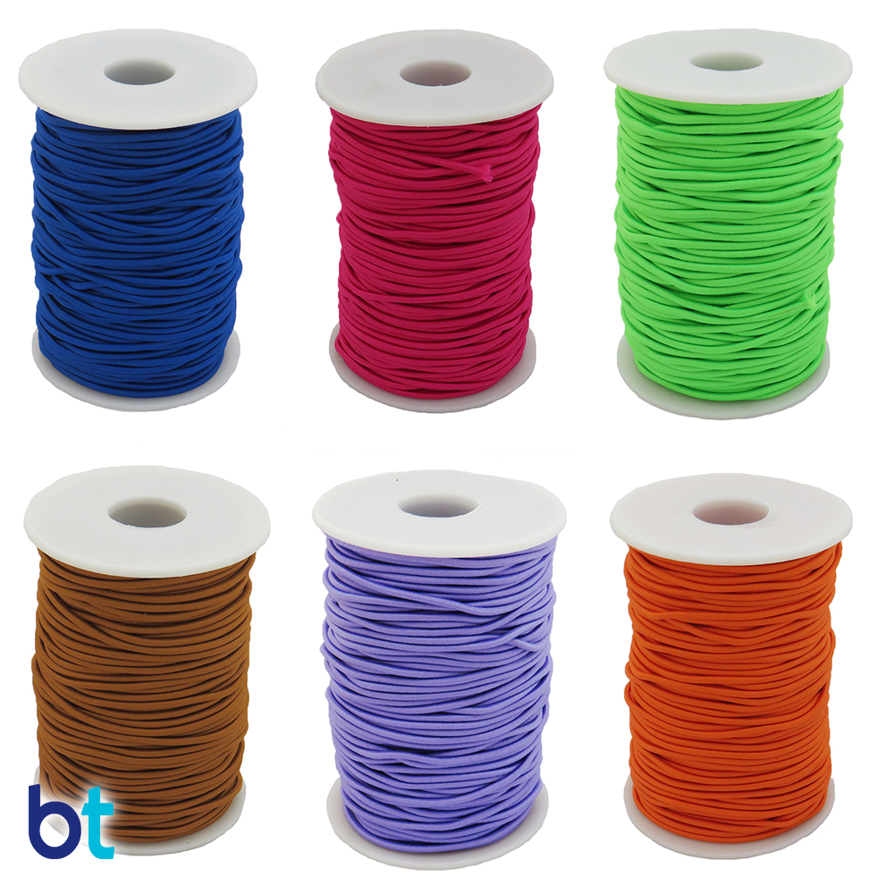 BeadTin's tweet photo. Back in stock, with more colors available, our 2mm elastic cord. 50yds for $5.99 https://t.co/F0Rq212YuJ https://t.co/rK0Sfzc6kJ