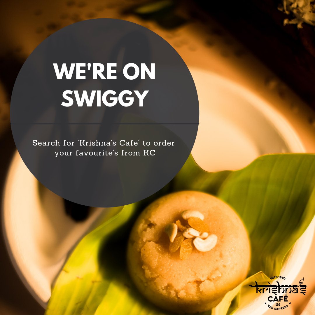 KrishnasCafe's tweet photo. KC is now on #Swiggy 

If you are craving South Indian comfort food and you are located close to Dadar, the heart of Mumbai, search for #KrishnasCafe on @swiggy

#SouthIndianFood #MumbaiFoodie https://t.co/AiOEDIRCKW