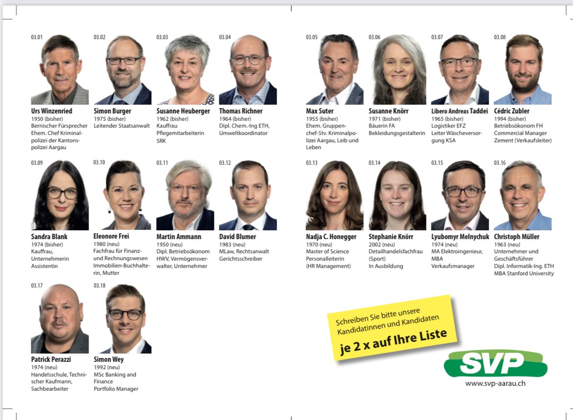 SVPAarau's tweet photo. #Einwohnerrat #Aarau #SVP https://t.co/xNPkkFyrIO