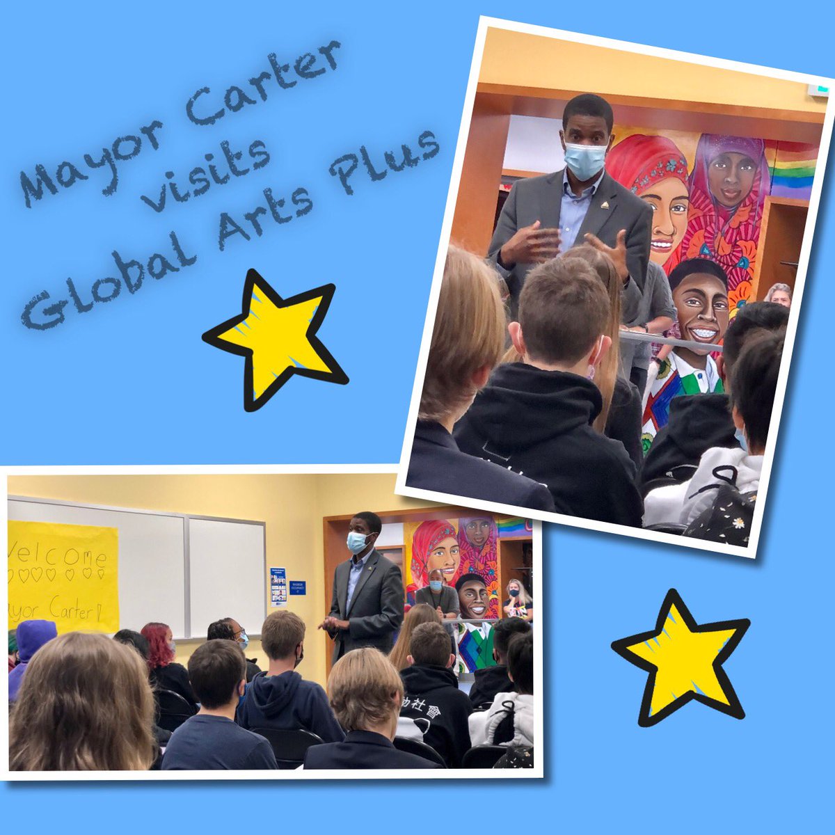 Thank you <a href="/MayorCarter/">Mayor Melvin Carter</a> for answering the public safety questions of our middle school students at Global Arts Plus.