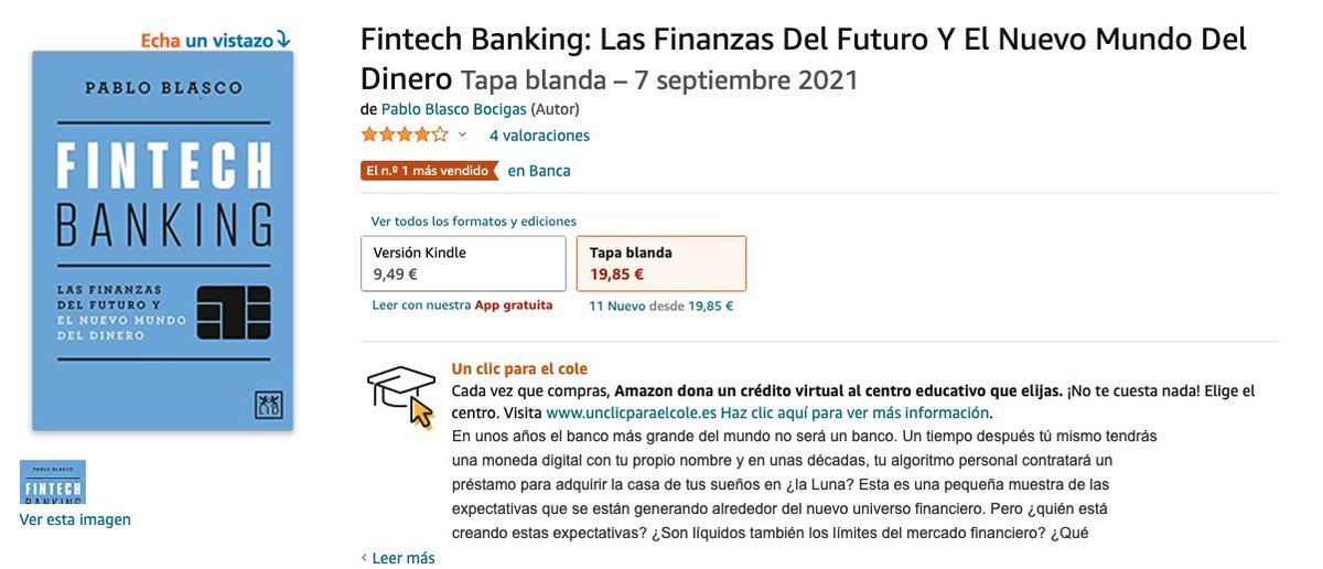 📣Fintech banking, el libro de #banca más vendido por #Amazon

No te pierdas el #libro de <a href="/Pablo_BlascoB/">Pablo Blasco</a> que recoge las #finanzas del futuro y el nuevo mundo del dinero
amazon.es/Fintech-Bankin…

#bestSeller #Fintech #FintechBanking #banca 
<a href="/SpainFintech/">Fintech Spain</a> <a href="/Disbook_es/">Disbook</a> <a href="/AlmuzaraLibros/">Almuzaralibros</a>