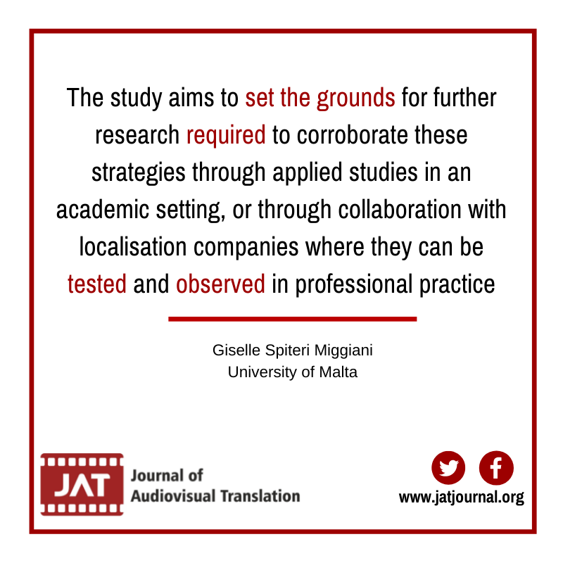 📣📣New article for the regular issue is out!!
🧐🧐Exploring Applied Strategies for English-Language Dubbing by Giselle Spiteri Miggiani