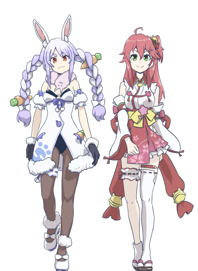 さくらみこ ,兎田ぺこら 「TY
#ぺこらーと #miko_Art 」|海Nのイラスト