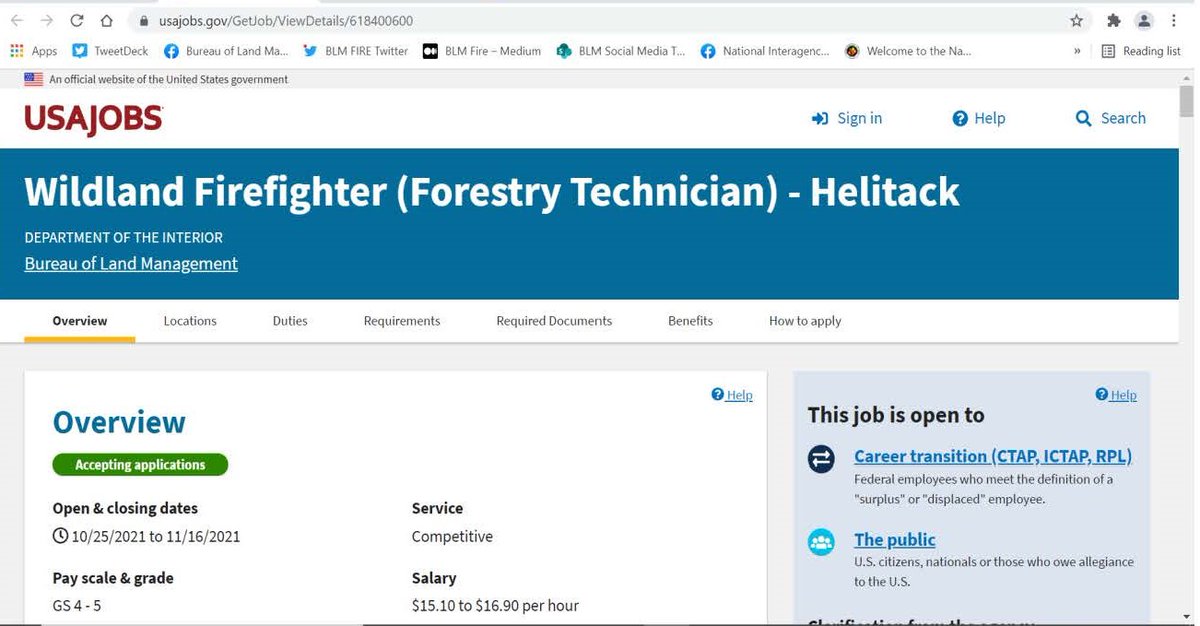 Holy #FireJob opportunities, Batman! In the last two weeks,<a href="/BLMNational/">Bureau of Land Management - National</a> has announced various wildland fire positions with closing dates between October 27 &amp; November 16. Don’t delay when applying for these jobs &amp; upload all the required documents. #NotYourOrdinaryJob #IAmBLMFire