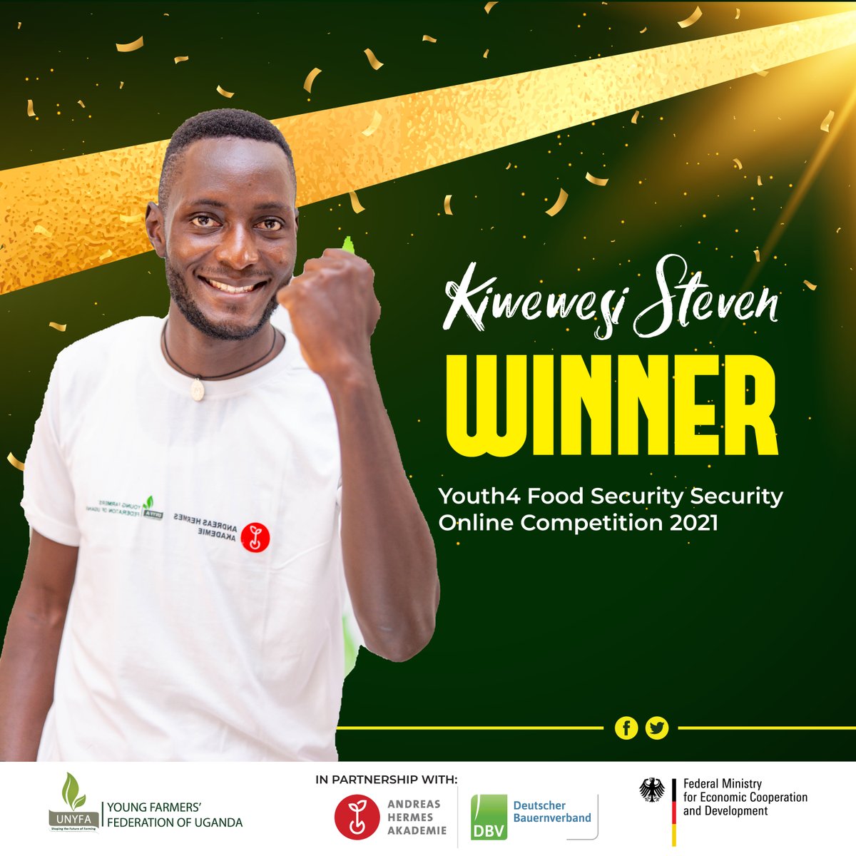 . <a href="/kiwstephen1/">Steven Kiwewesi</a> the proprietor of <a href="/Eco_SmartFarms/">Eco-Smart Exquisite Farms LTD</a>
 is the winner of the #Youth4foodsecurity2021. 

#UNYFAAGM2021