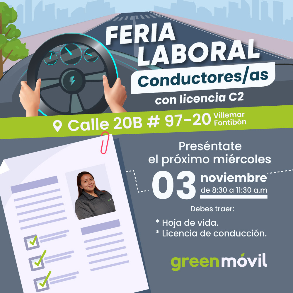 Si eres conductor con licencia C2, trae tu hoja de vida el próximo miércoles 03 de noviembre, a la calle 20B # 97-20 de 8:30 a 11:30 a.m.
Te esperamos. 

#Bogotá #bogota #TrabajoSiHay #empleo #fontibon  #trabajobogotá #trabajo #conductor #conductora #buses #OfertaLaboral