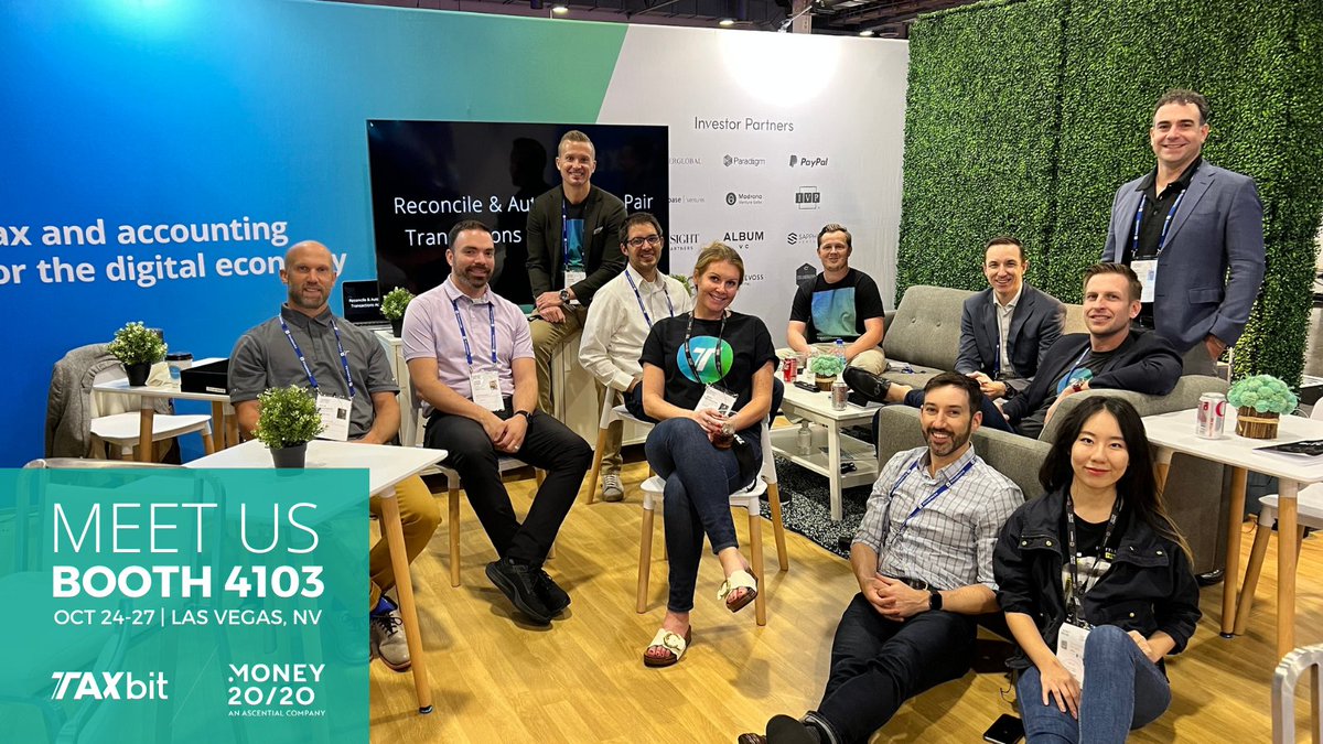 Taxbit's tweet photo. 😎  Meet #TeamTaxBit @money2020! We're here to answer all your questions on #tax &amp; #accounting for digital assets. Visit us at booth 4103 and learn how we can help. #Money2020USA https://t.co/Kol7yqA642
