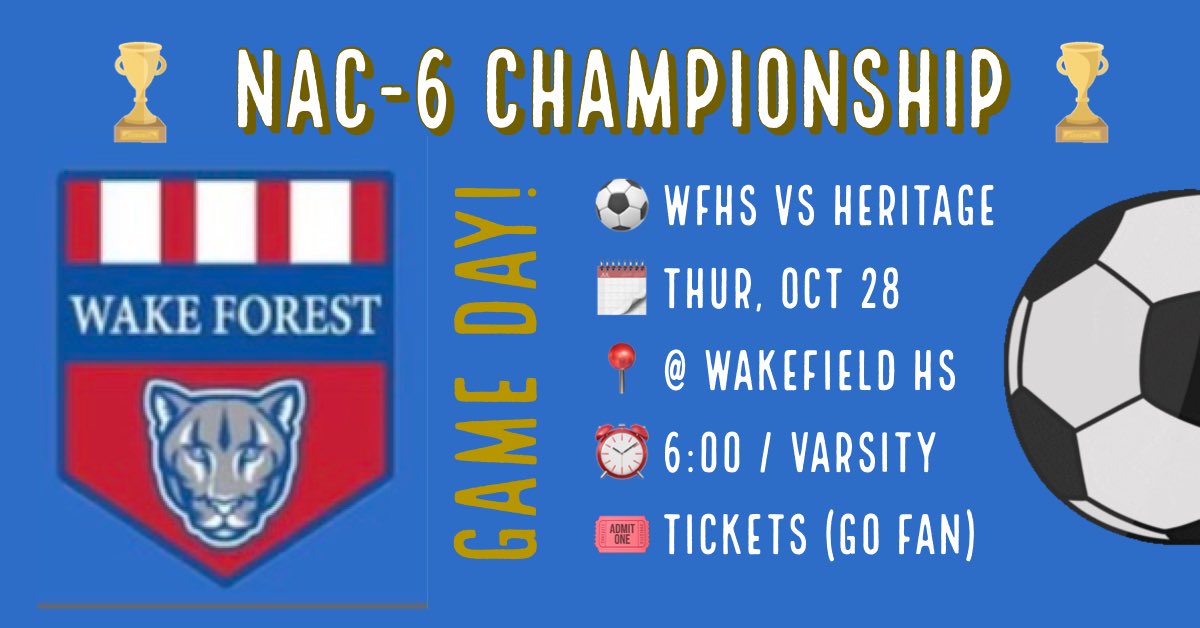 ASchaller74's tweet photo. WFHS Varsity Soccer team is NAC-6 Championship Bound! It’s GAME DAY on Thur, Oct 28 as they take on Heritage! Let’s Go Cougars!!⚽️🔴🐾🔵⚽️ #FearTheForest #ROLLCOOGS #WFHSSoccer #CougarPride #FightForTheForest
#ItsNotAboutMeItsAboutWe
#NAC6Championship
https://t.co/B8pc4HGCr6 https://t.co/ykdQqx0y95