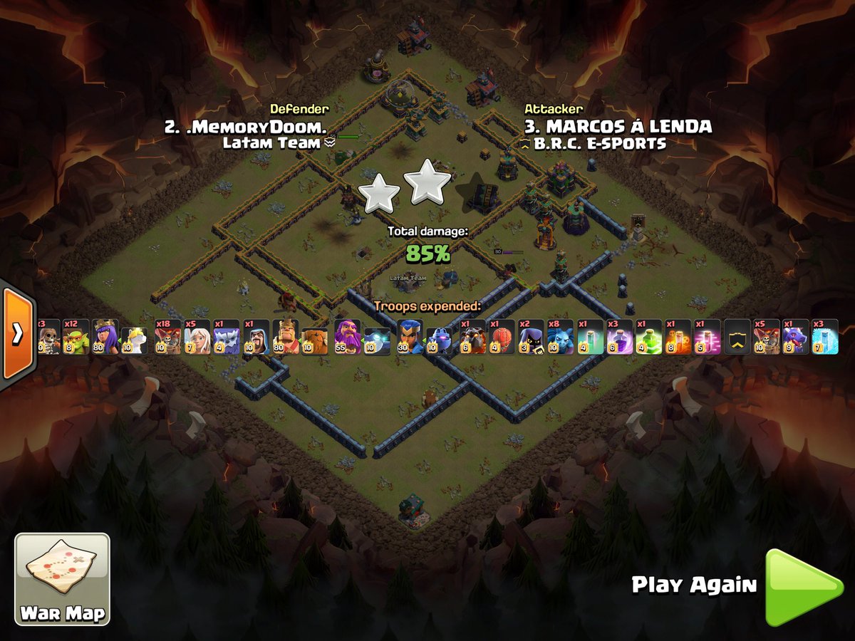 Base usada las últimas 2 semanas, se fue con 2/10, aquí dejo algunas pruebas de cómo defendió, si están interesados mandar DM, sientanse libres de modificar a su gusto.🙏🏻🎃
Cc: Lava, 15 Archers o 2 Super Globos, 2 Súper Esbirros y 5 Archers.

link.clashofclans.com/en?action=Open…