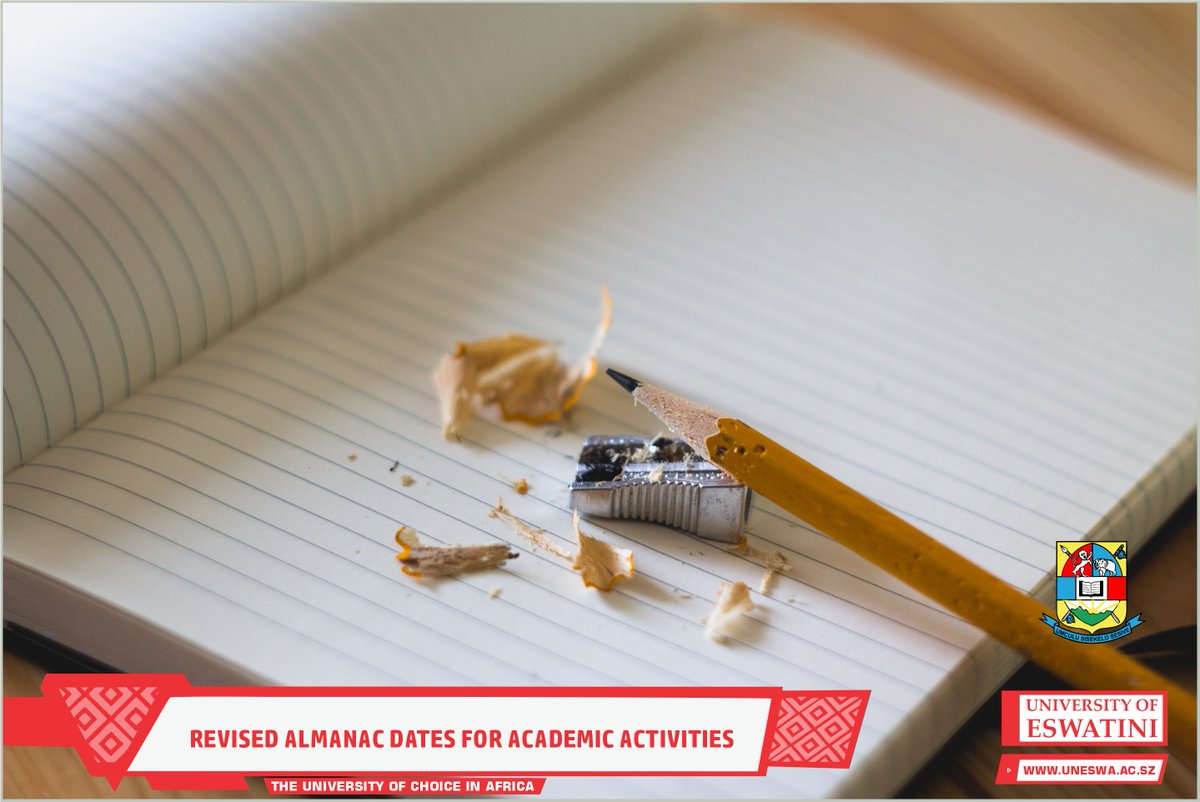 Kindly be informed that at its meeting held on the 25th October, 2021, the University Senate resolved that the dates for academic processes should be revised.
To view the dates, visit uneswa.sz
