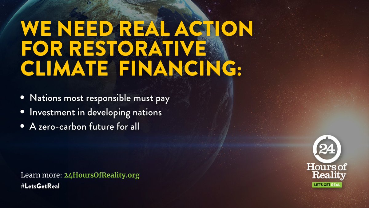 Real action means the nations responsible for the climate crisis have to own it. That means honoring commitments AND helping those most impacted transition to zero-carbon development. Towards a common but differentiated responsibilities among nations!
#LetsGetReal #LeadOnClimate