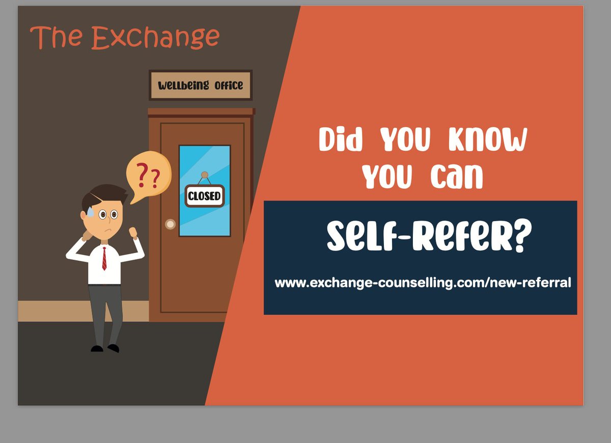 EAC School Counselling Service (@eacschoolcouns) on Twitter photo Young people aged 12+<a href="/EacEducation/">EAC Education</a> did you know you can refer yourself to <a href="/ExchangeWB/">Exchange Wellbeing</a> if you need support? Please share with your young people <a href="/DoonAcad/">Doon Academy</a> <a href="/LoudounAcademy1/">Loudoun Academy</a> @WMCKilmarnockAc <a href="/StJoAcad/">St Joseph's Academy</a> <a href="/Stewarton_Acad/">Stewarton Academy</a> <a href="/Grange_Academy1/">Grange Academy</a> @EACrobertburns <a href="/EACParkschool/">EACParkSchool</a> #WellbeingWednesday Young people aged 12+<a href="/EacEducation/">EAC Education</a> did you know you can refer yourself to <a href="/ExchangeWB/">Exchange Wellbeing</a> if you need support? Please share with your young people <a href="/DoonAcad/">Doon Academy</a> <a href="/LoudounAcademy1/">Loudoun Academy</a> @WMCKilmarnockAc <a href="/StJoAcad/">St Joseph's Academy</a> <a href="/Stewarton_Acad/">Stewarton Academy</a> <a href="/Grange_Academy1/">Grange Academy</a> @EACrobertburns <a href="/EACParkschool/">EACParkSchool</a> #WellbeingWednesday