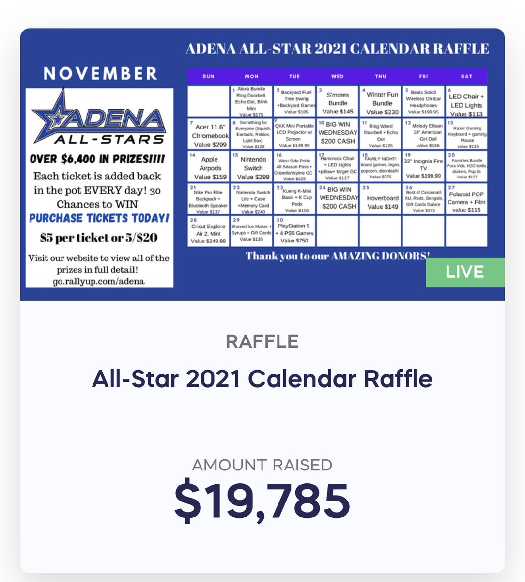 Take10withT's tweet photo. So close to $20,000!!! Who will help get us there today?! We still have until 10/31 at 7:59 pm to sell tickets. Now I’d LOVE to get to $25,000…can we do it??? 😂🤑🤑🤑🎟 @AdenaElementary #TeamAdena

https://t.co/NIb2QxHr1m https://t.co/ay8VINdjIH