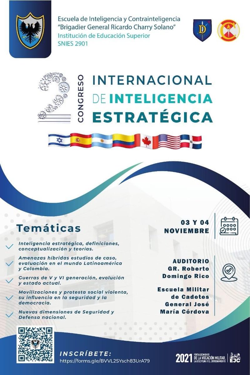 El próximo 4 de noviembre participaré como ponente en el II Congreso  Internacional de Inteligencia Estratégica, organizado por la Escuela de  Inteligencia y Contrainteligencia 