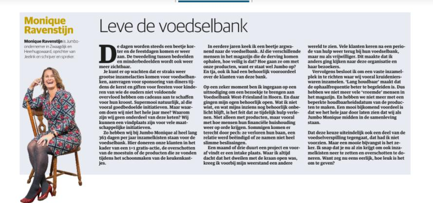 De feestdagen komen er weer aan, en de dagen worden steeds weer een beetje korter. Zo wordt ook de tweedeling tussen bedeelden en de minderbedeelden weer meer zichtbaar.
Verder lezen?
lnkd.in/dsQ-BTzm

#jumbo #jumbomonique #zwaagdijk #heerhugowaard #voedselbank #distrifood