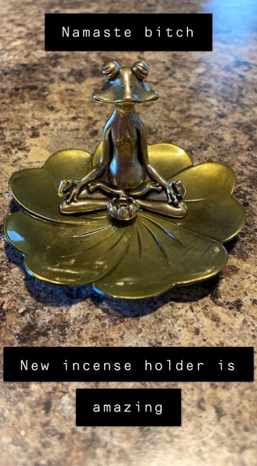 Namaste bitches&hellip;calm your tits&hellip;ugh, I&rsquo;m obsessed with my new incense holder. #meditate #incense #bitch<a href="/tag/bitch"class="tags"><span>#bitch</span></a><a href="/tag/meditate"class="tags"><span>#meditate</span></a><a href="/tag/incense"class="tags"><span>#incense</span></a><a href="/tag/tits"class="tags"><span>#tits</span></a>