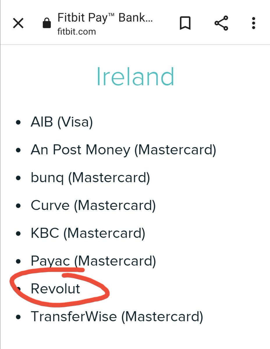 clairesmcg's tweet photo. @RevolutApp Thanks for the reply. @fitbitireland @FitbitSupport you shouldn't list Revolut under Ireland on your Bank and Transit Support List if it doesn't work for everyone here, it's misleading! https://t.co/4nZDgJSbZm