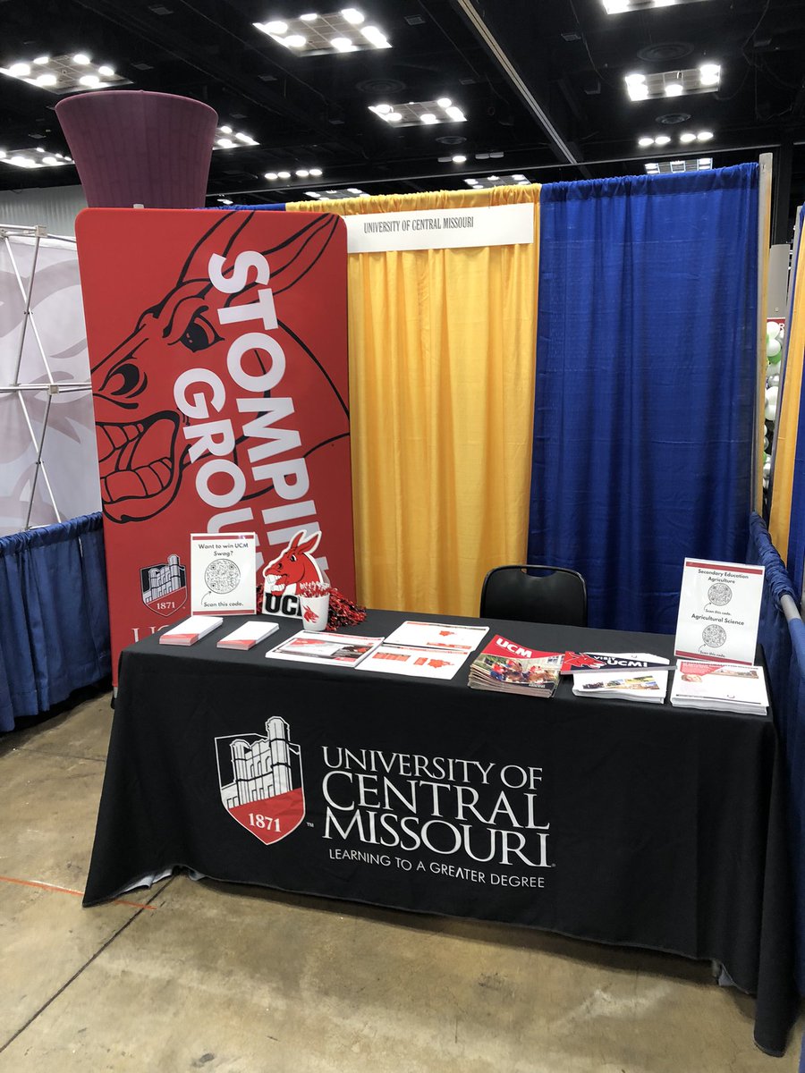 JaredUCM's tweet photo. @UCentralMO admissions staff is set up at the @NationalFFA Conference. Stop by and learn more about UCM! #ChooseUCM https://t.co/X1fA1ZIIMn