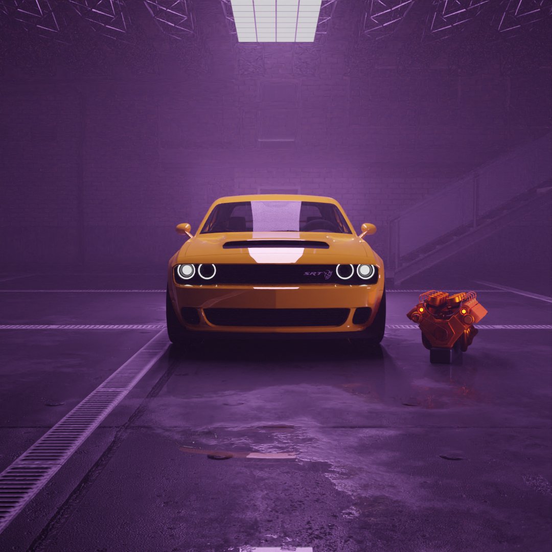 Dushynnt's tweet photo. Exorcising the Dodge Demon this spooky season🎃
#blender #Halloween @Dodge https://t.co/KyFEnys8pE