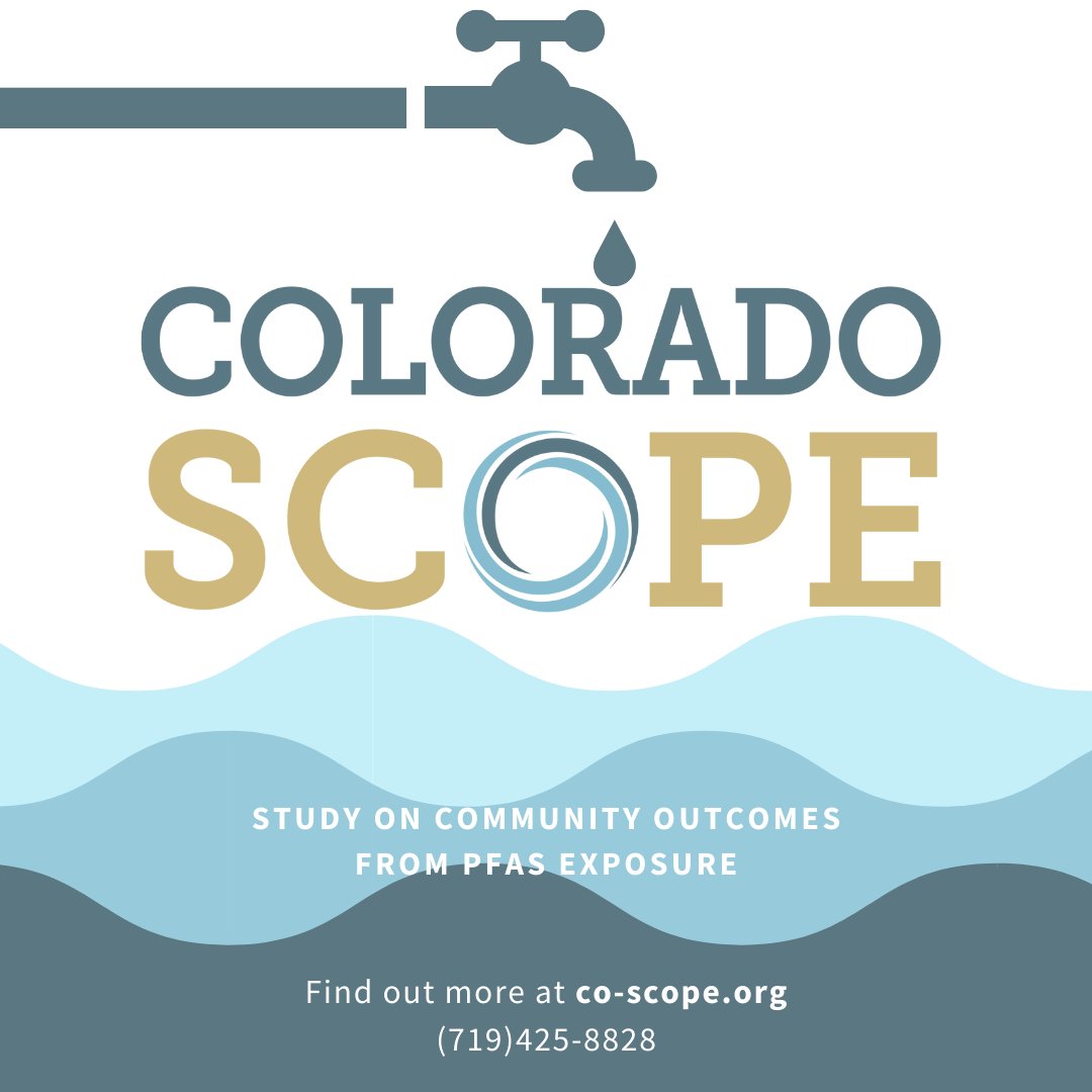 COSCOPE_FVC's tweet photo. Reside in the Fountain Valley Communities? Participate in a #PFAS Health Research Study! This study is part of a nation-wide study funded by the Agency for Toxic Substances and Disease Registry. Contact us to find out if you’re eligible!

#colorado #toxins #health #publichealth https://t.co/YAxEPCpjjw