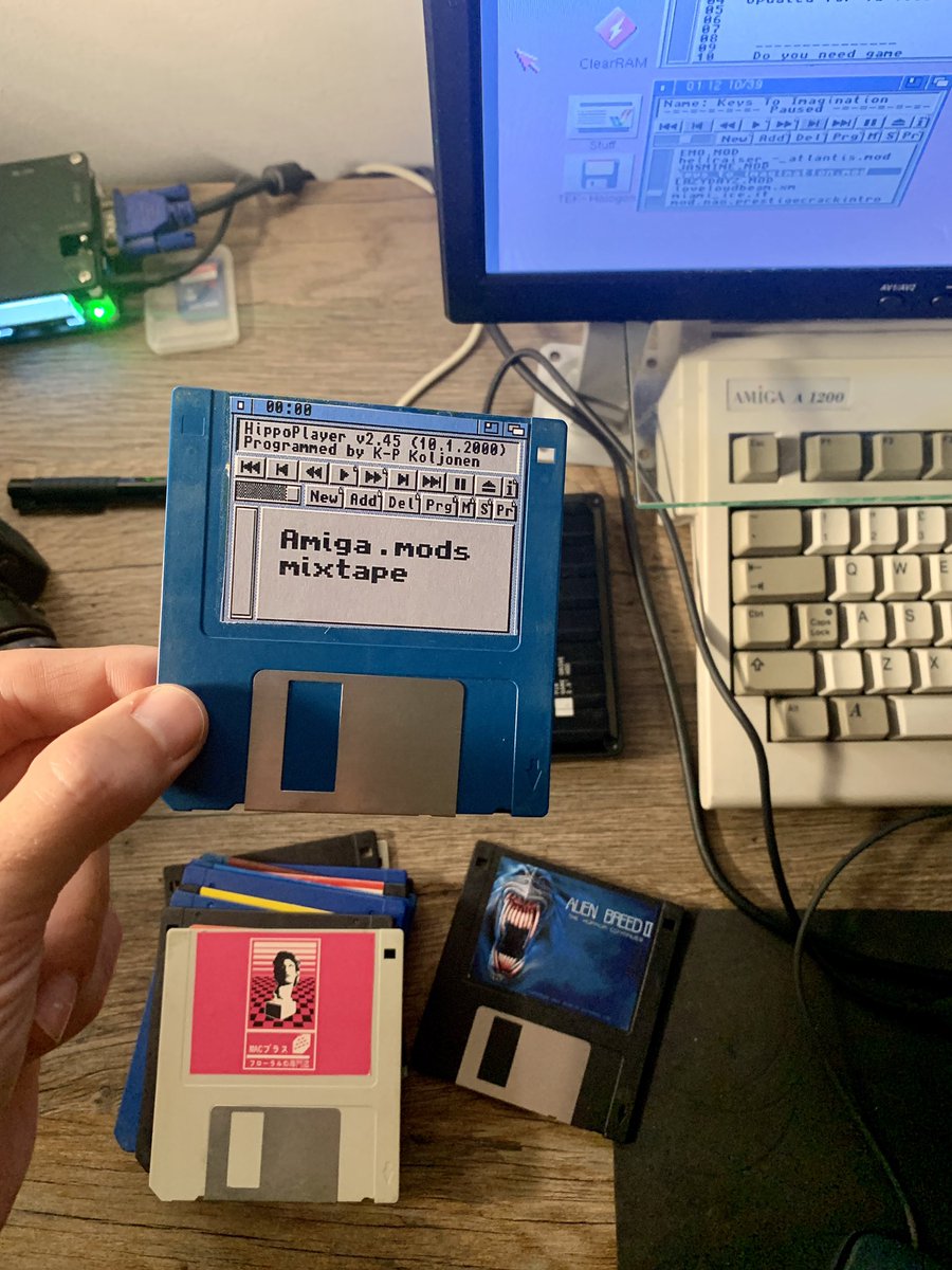 anndrew82's tweet photo. seems like the proper way to send over some music #Amiga #mixtape #demoscene 💾 https://t.co/CQagirvqdR